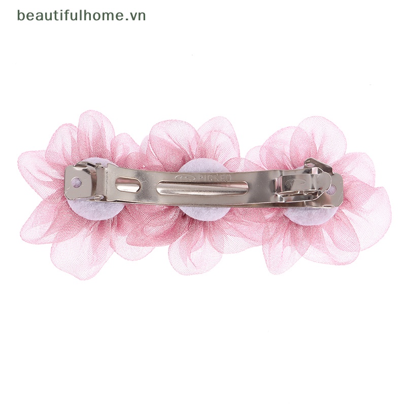 Kẹp Tóc Hoa Trà Đính Ngọc Trai Trắng Hồng Thanh Lịch Cho Nữ [Beautyhome]