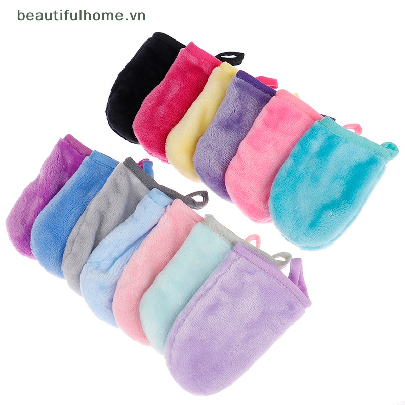 Găng Tay Tẩy Trang Làm Sạch Sâu Bằng Sợi Microfiber Mềm Mại Tái Sử Dụng Được