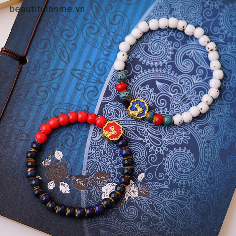 [beautifulhome] Vòng Tay Hạt Gốm Sứ Hình Thỏ Dễ Thương Phong Cách Trung Hoa Làm Quà Tặng Trang Sức Đám Cưới / Năm Mới [beauty]