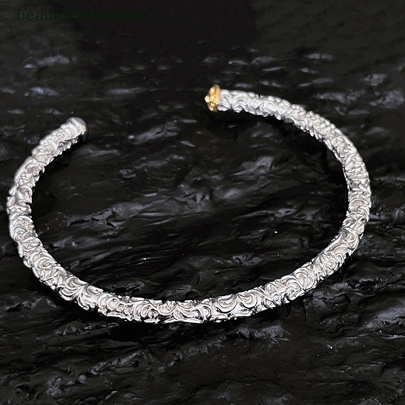 [beautifulhome] Vòng Tay Hở Đính Hạt Lấp Lánh Thời Trang Punk Rock Cá Tính [beauty]