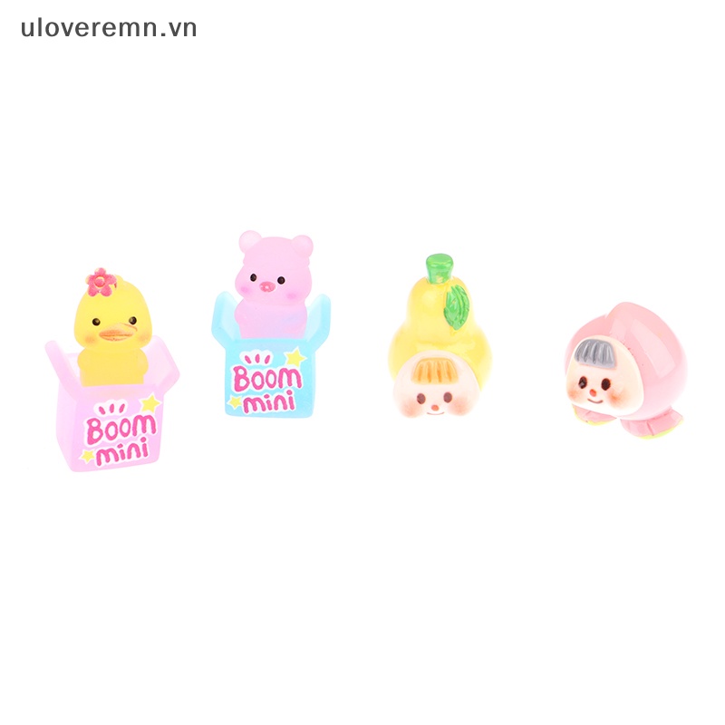 Set 2 Móc Khóa Nhựa Resin Hình Hoạt Hình 3D Phát Sáng DIY