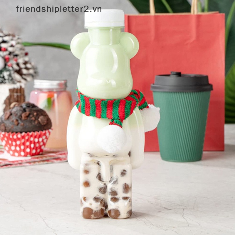 [Mới] Chai Nước Ép Tự Làm Hình Người Tuyết / Gấu Người Tuyết / Trà Sữa
