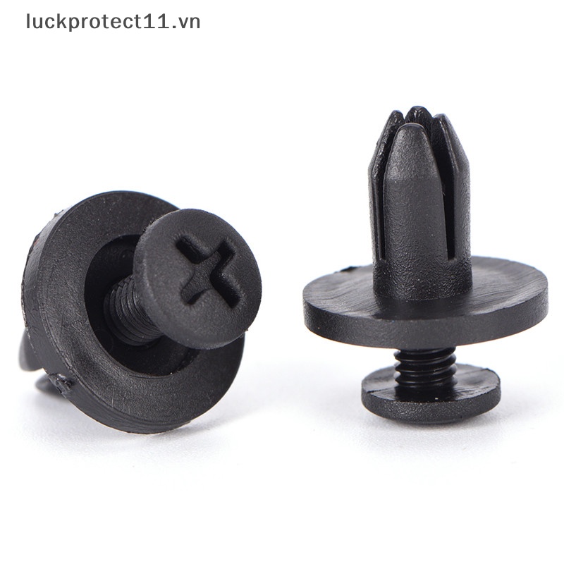 FENDER # Dây Cáp 3C &amp; NEW 3C # Set 50 Đinh Tán Nhựa 6Mm Màu Đen Cho Xe Hơi