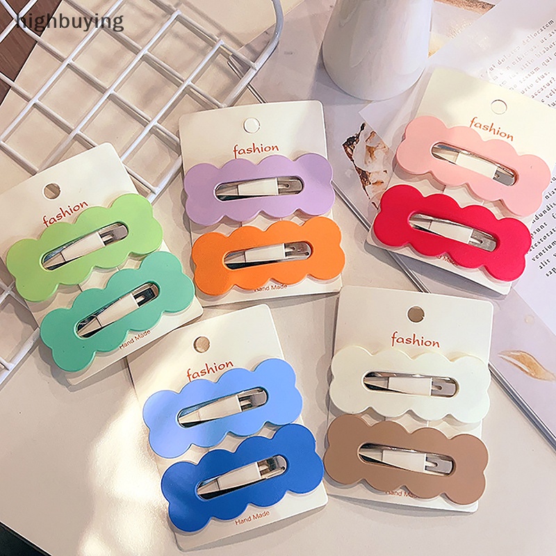 Set 2 KẹP TóC MàU Trơn 8cm ThờI Trang Cho Nữ