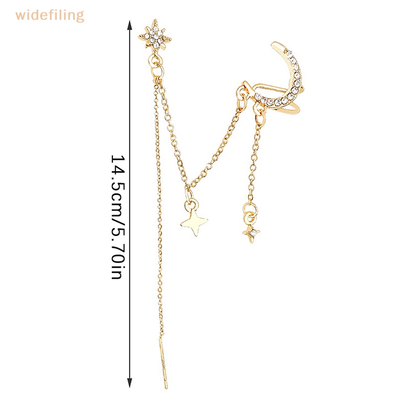 Bông Tai Dạng Tua Rua Hình Mặt Trăng Ngôi Sao Thời Trang Hàn Quốc Cho Nữ