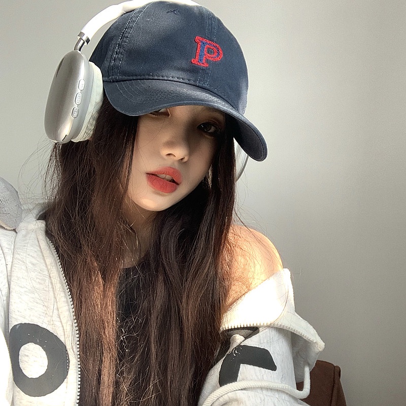 Mũ Lưỡi Trai Mềm Chống Nắng In Chữ P Phong Cách Đường Phố Hàn Quốc Thời Trang Bốn Mùa Cho Nữ
