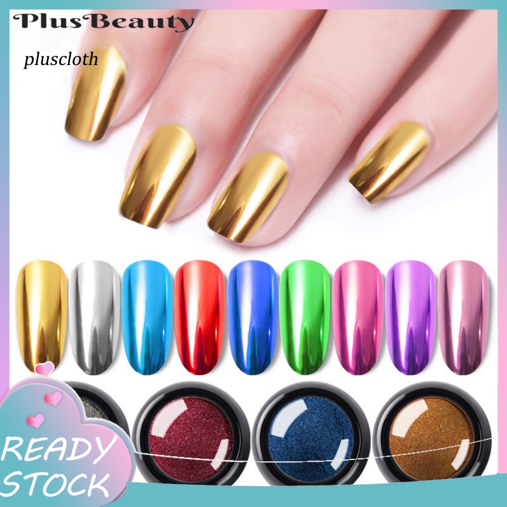 1 Bột Nhũ Kim Tuyến Trang Trí Móng Tay An Toàn Không Phai Màu Lâu Trôi 4 Phong Cách