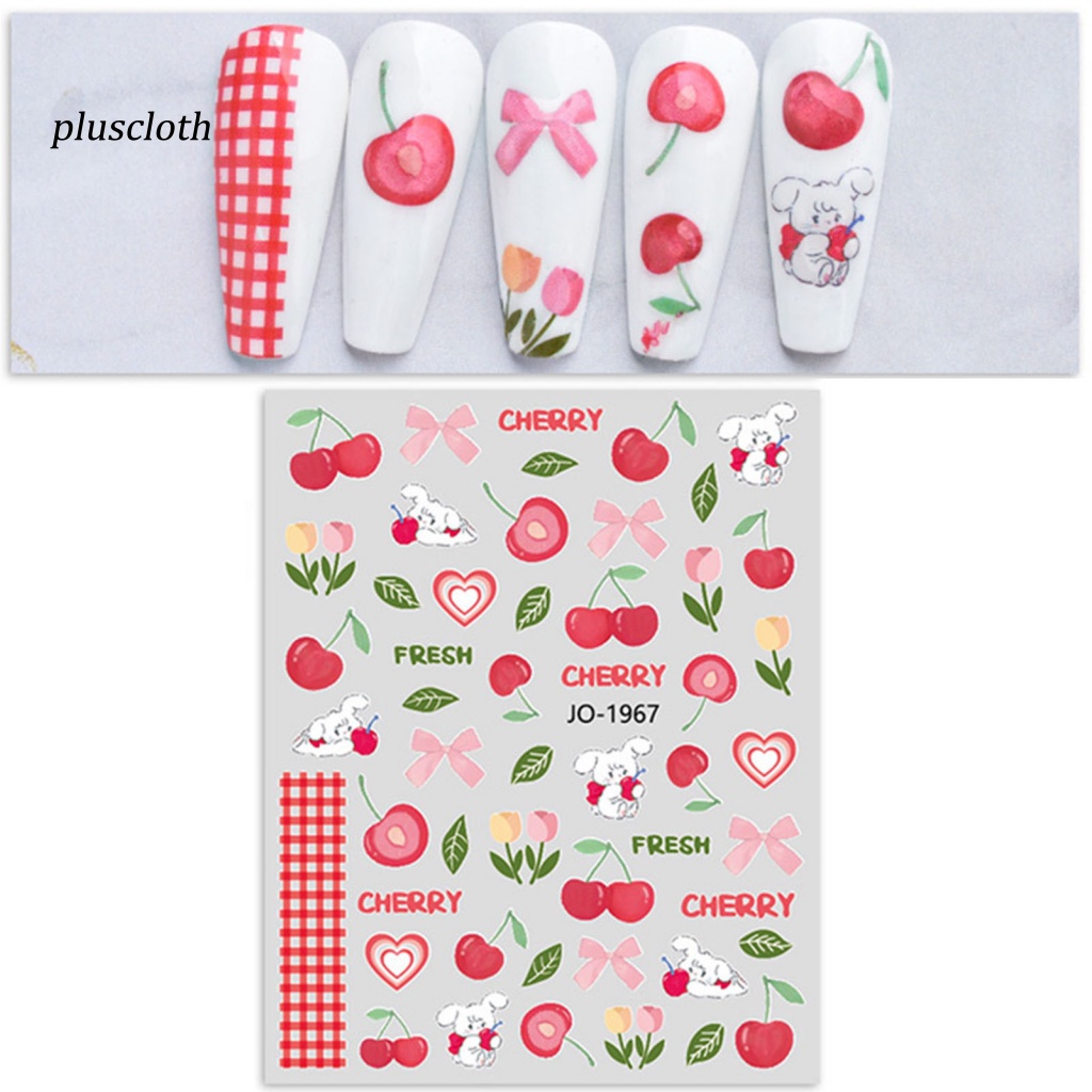Nhãn Dán Móng Tay Tự Dính Siêu Mỏng Họa Tiết Trái Cây 6 Phong Cách