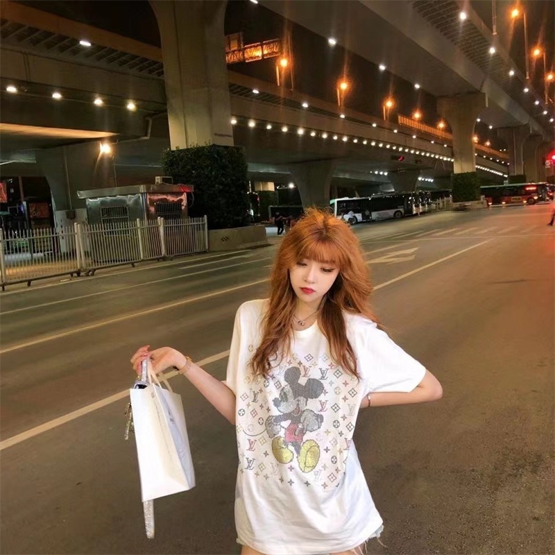 Áo Thun Ngắn Tay Cổ Tròn In Hình Mickey Thời Trang Mùa Xuân Mới