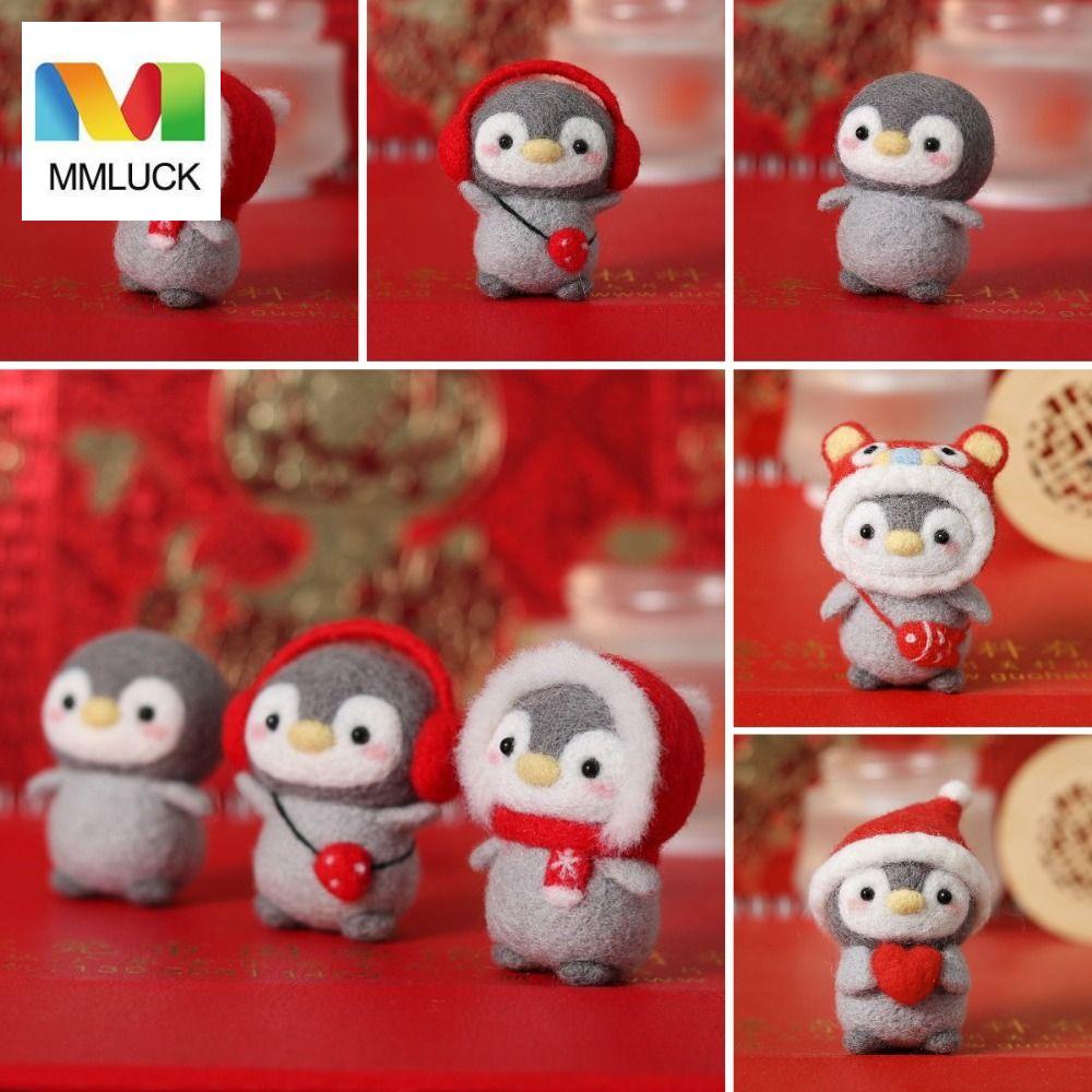 Bộ Dụng Cụ Thêu Len Thủ Công Hình Chim Cánh Cụt Hoạt Hình DIY