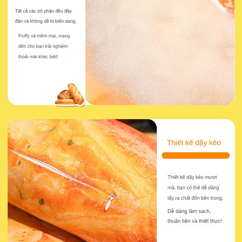 Gối Ôm Nhồi Bông Hình Bánh Mì Nướng Ngộ Nghĩnh