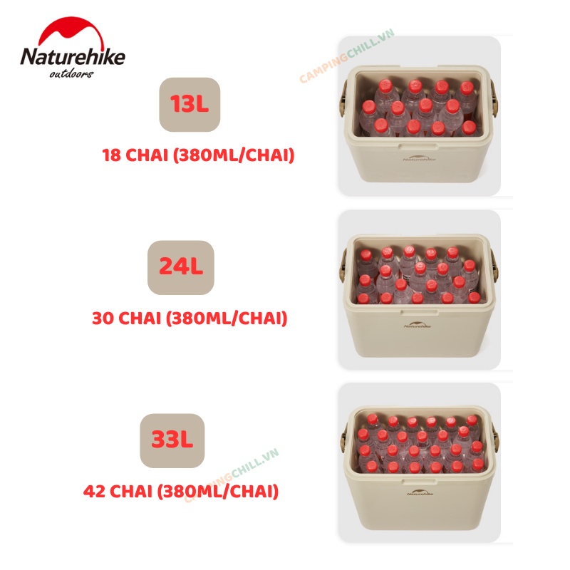 THÙNG GIỮ NHIỆT DÃ NGOẠI CẮM TRẠI MẪU 2023 NATUREHIKE CNK2300BS011