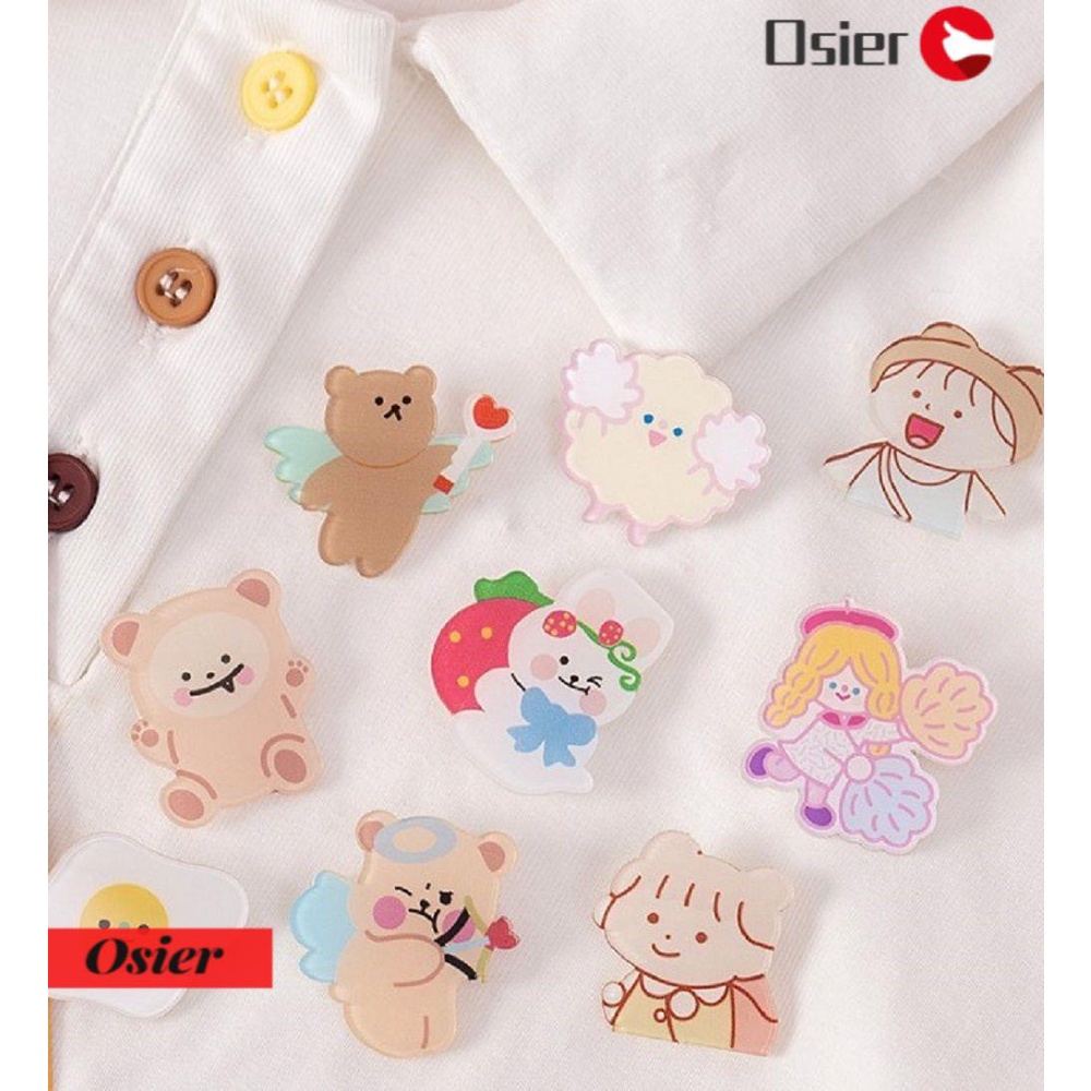 1 Ghim Cài Áo Bằng Acrylic Hình Hoạt Hình Đáng Yêu Sáng Tạo Thời Trang 1 Cái