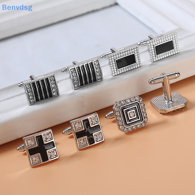 Benvdsg > Khuy Măng Sét Đính Kim Cương Giả Hình Vuông Thời Trang Công Sở Cho Nam