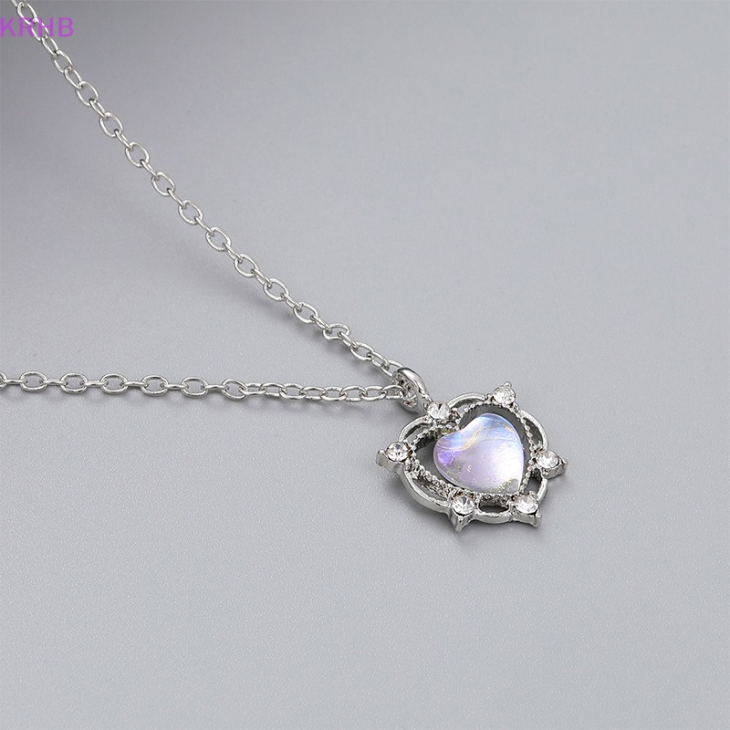 Vòng Cổ Choker Mặt Trái Tim Đính Đá Zircon KRHB Y2K Phong Cách Punk Mới