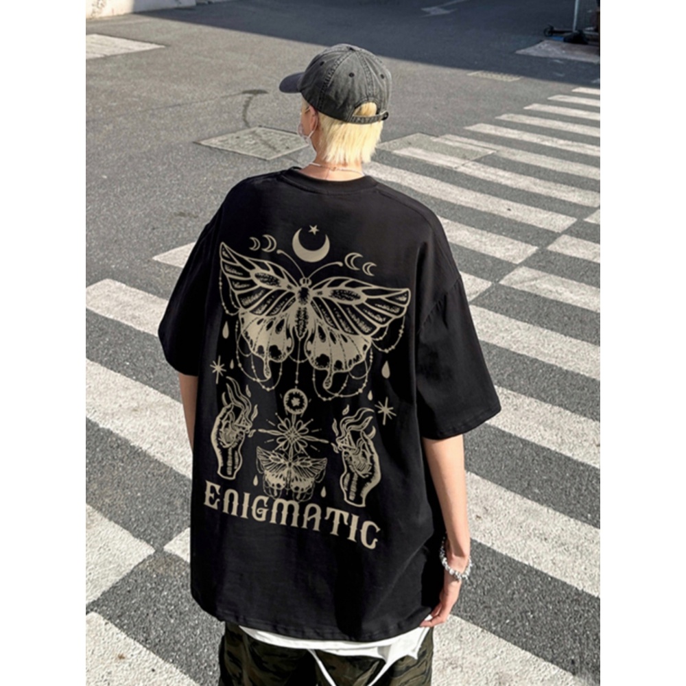 Áo Thun Tay Ngắn In Hình Bướm Phong Cách Đường Phố Cho Nam