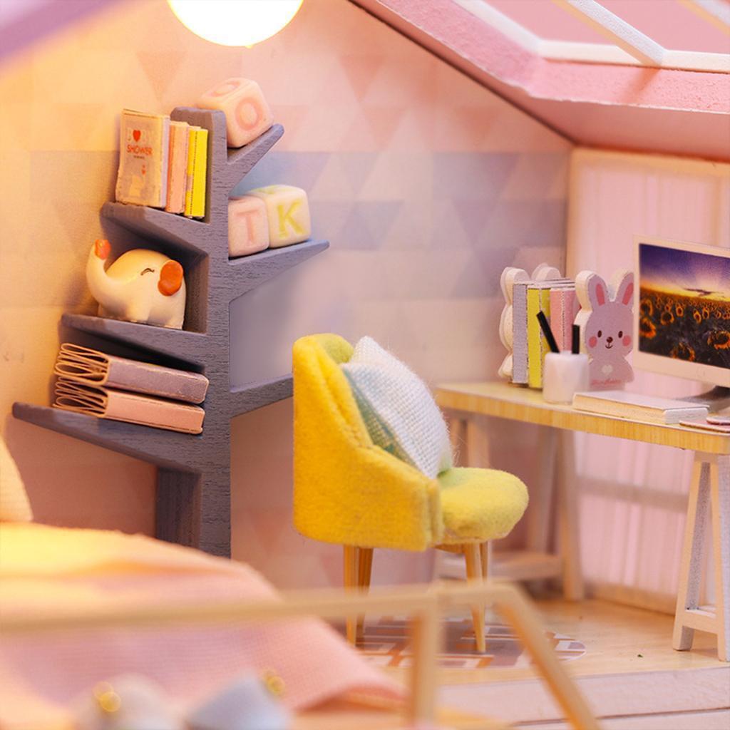 Bộ Nội Thất Bằng Gỗ Thủ Công Sáng Tạo Lãng Mạn Cho Nhà Búp Bê