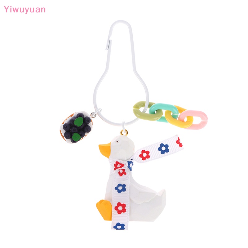 < Yiwuyuan > Móc Chìa Khóa Hình Vịt Vàng Nhỏ Thắt Nơ Hoạt Hình Dễ Thương Trang Trí Ba Lô Xe Hơi Ch