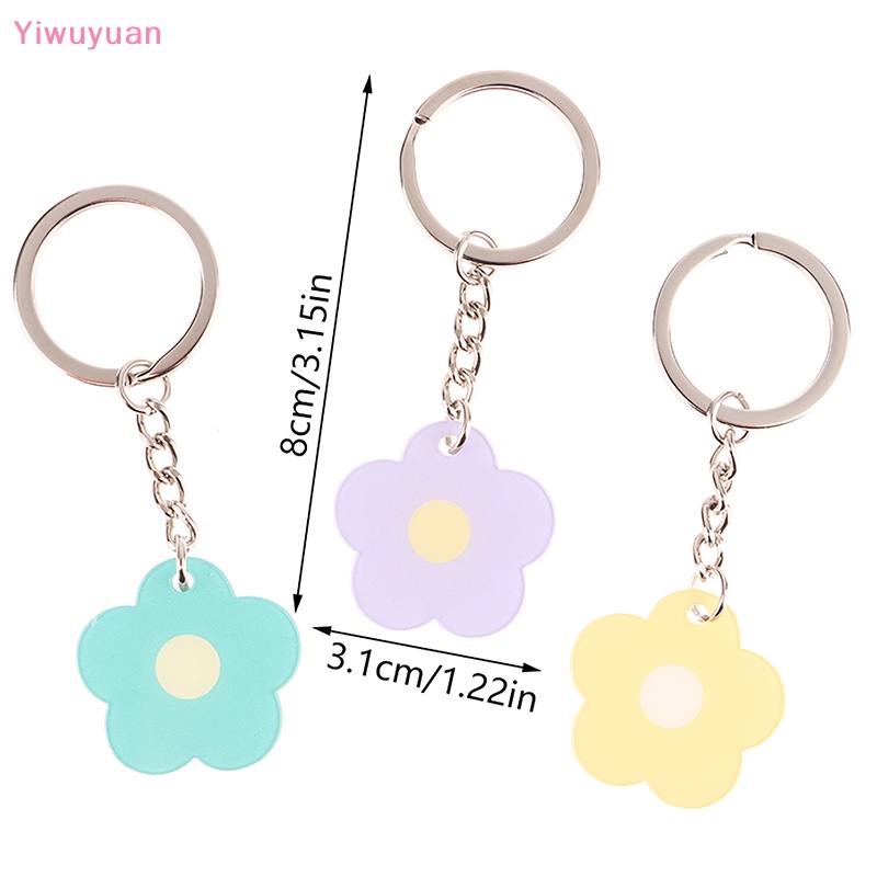 < Yiwuyuan > Móc Khóa Acrylic Hình Hoa Màu Kẹo Tối Giản