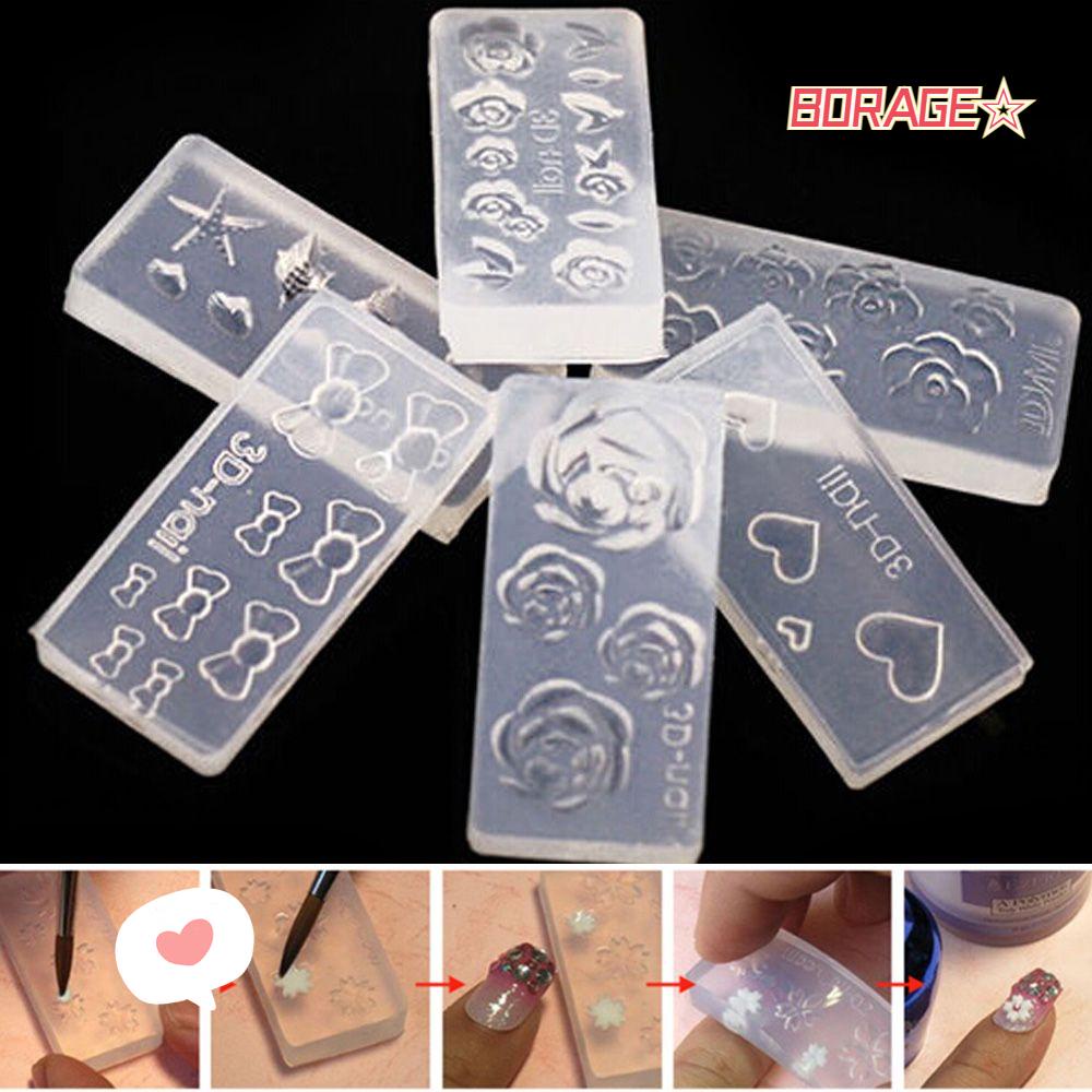 Set 6 Khuôn Silicone Hỗn Hợp Trang Trí Móng Tay 3D