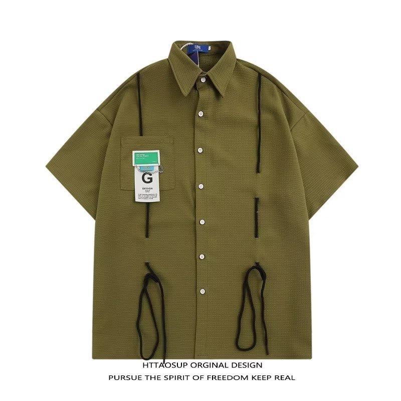 Áo Sơ Mi Tay Ngắn Dáng Rộng Phong Cách Đường Phố Mỹ Thời Trang Mùa Hè Cho Nam Và Nữ