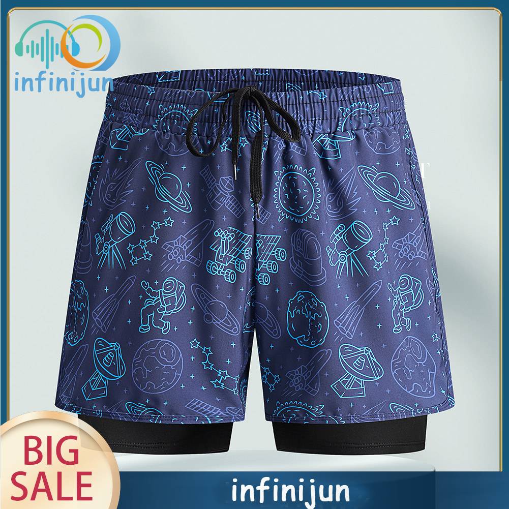 Quần Short Bơi Thể Thao Hai Lớp Nhanh Khô Cho Nam