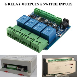 Modbus RTU 4 Channel 12V Relay Output Board Module Switch Input RS485 / TTL