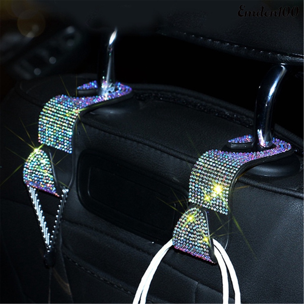 Bộ 2 Móc Treo Đồ Đính Đá Lấp Lánh Cho Ghế Xe Hơi