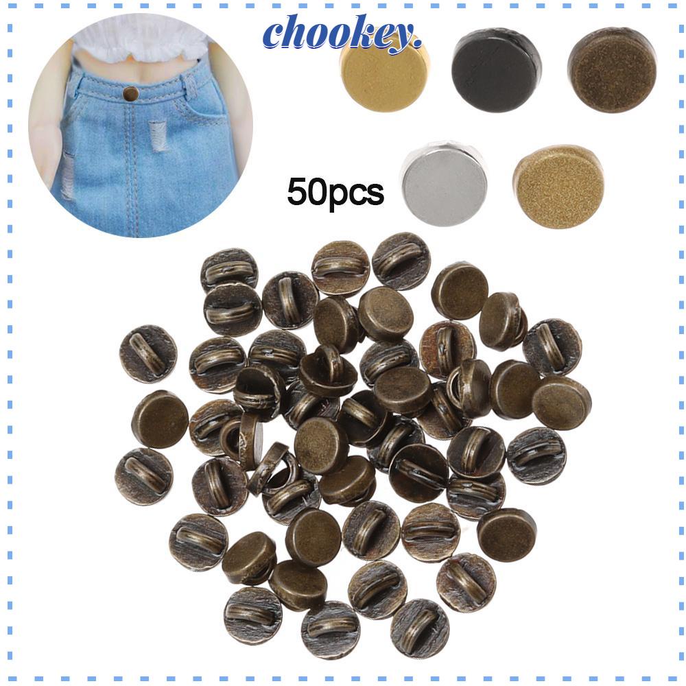 CHOOKEY 50 Nút Thắt Lưng 4mm Màu Trơn Cho Búp Bê