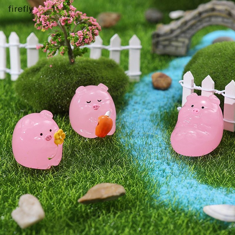 Mô Hình Chú Heo Mini Bằng Nhựa Phát Quang Độc Đáo Trang Trí Sân Vườn