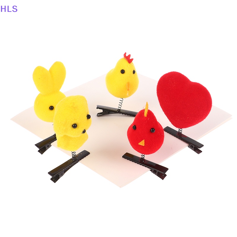 Bộ 5 Kẹp Tóc Hình Vịt / Chuột / Thỏ / Gấu 3D Dễ Thương