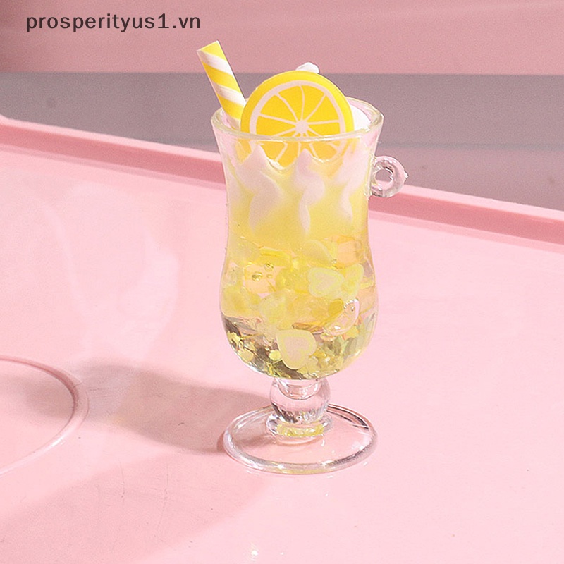 [prosperityus1] Mặt Dây Chuyền Làm Trang Sức Hình Cốc Trà Sữa Trái Cây Dạ Quang Bằng Nhựa Resin [VN]