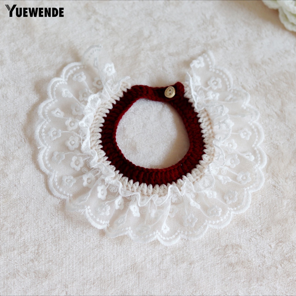 Yếm Đeo Cổ YQ.E Viền Ren Hoa Dễ Thương Chống Thất Lạc Cho Thú Cưng