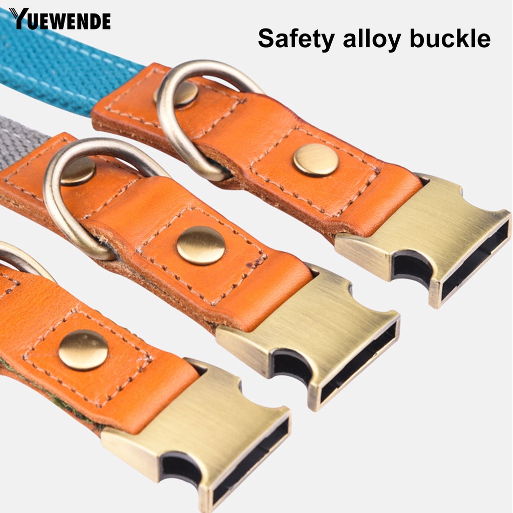 Vòng Cổ YQ.E Bằng Da Bò Polyester Khâu Chắc Chắn An Toàn Dành Cho Cún Cưng