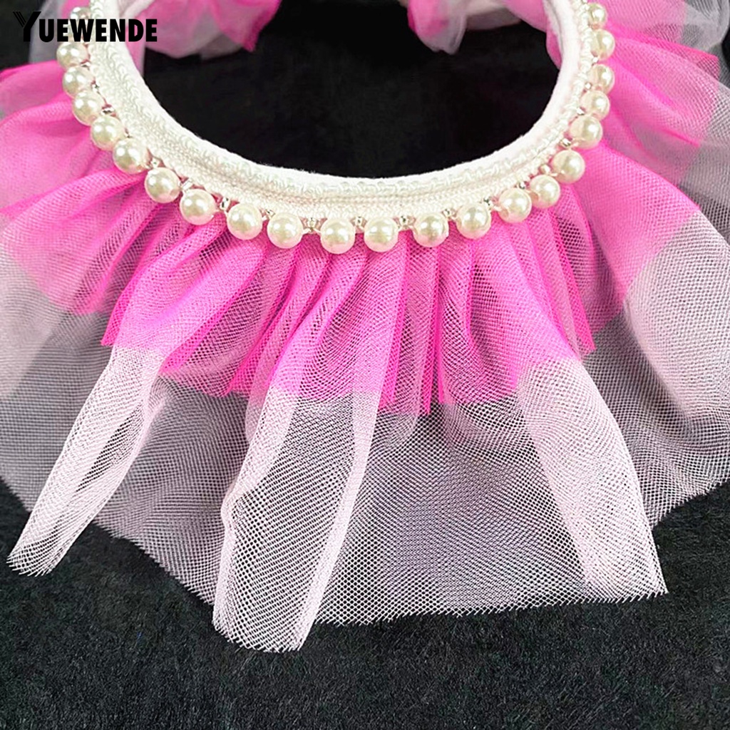 Yq.e Yếm Cổ Phối Ren Đính Ngọc Trai Nhân Tạo Phong Cách Công Chúa Ngọt Ngào Dành Cho Cún Cưng Airtag