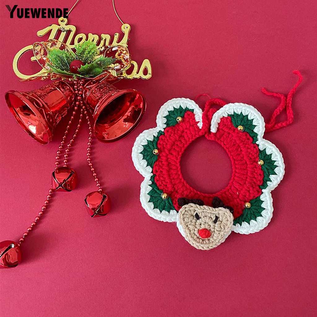 Yq.e Vòng Cổ Bằng Len Họa Tiết Giáng Sinh Dành Cho Thú Cưng