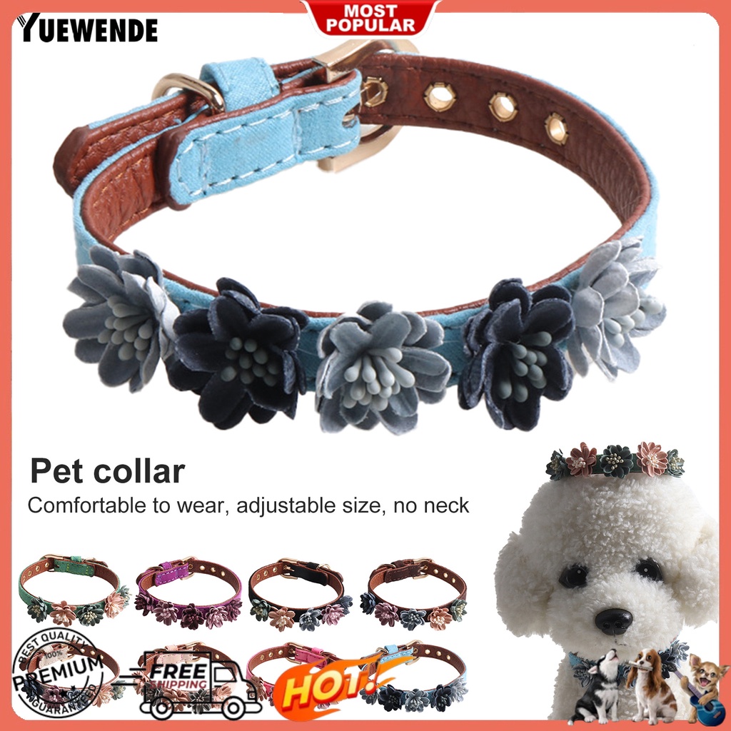 Vòng Cổ Họa Tiết Hoa Có Thể Điều Chỉnh Cho Thú Cưng