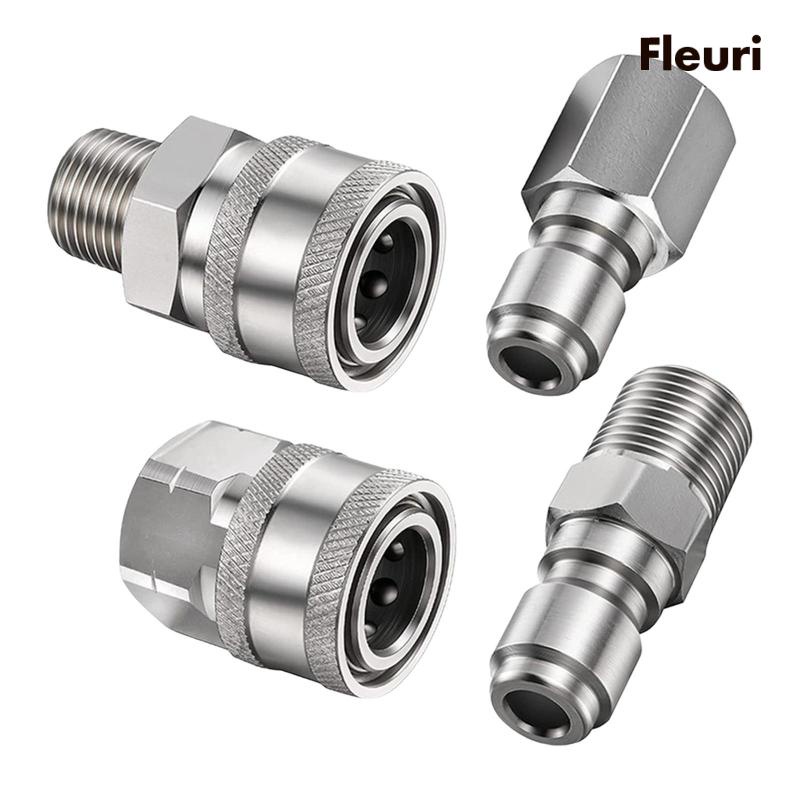 Set 4 Đầu Nối Chuyển Đổi Áp Suất Chống Rỉ Sét Cho Vòi Rửa Sân Vườn