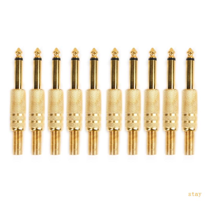 Set 10 Giắc Cắm Đơn o Mạ Vàng 6 35mm Male 1 4 Mono