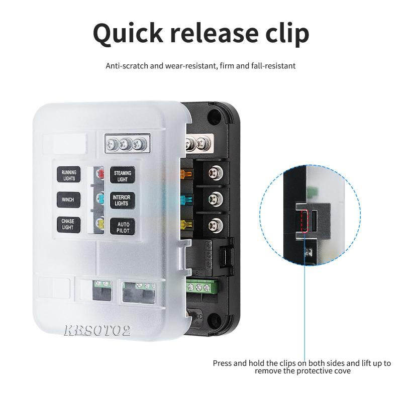 Giá Đỡ Cầu Chì Lưỡi Điện 6 Chiều Cho RV / Du Thuyền / Xe Hơi / Thuyền