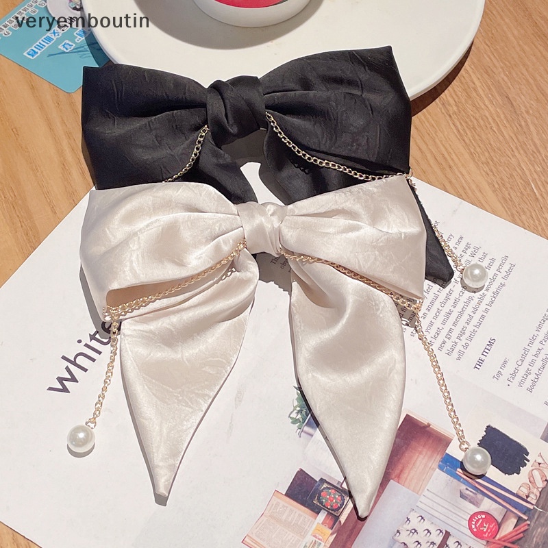 Kẹp Tóc Nơ Đính Ngọc Trai Thời Trang Cho Nữ