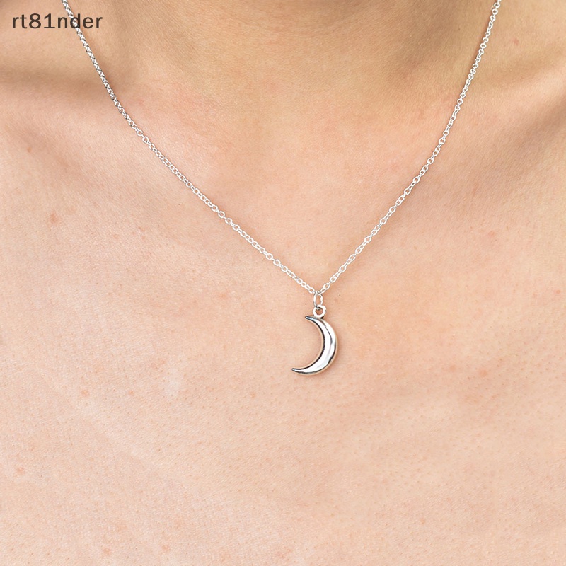 Rt Vòng Cổ Choker Kim Loại Mặt Trăng Dễ Thương Đơn Giản Màu Bạc Phong Cách Bohemia Cho Nữ
