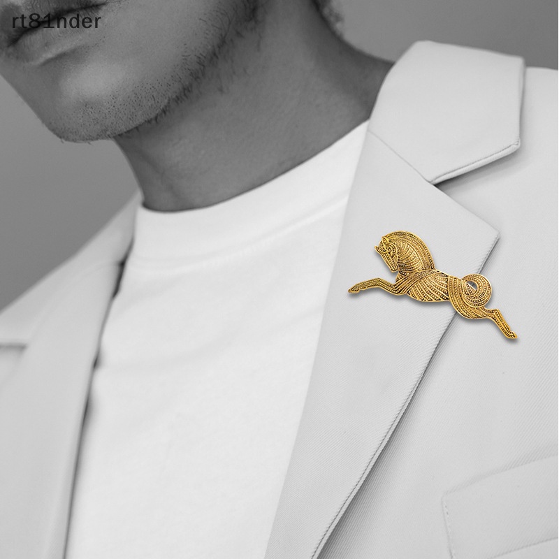 Ghim Cài Áo Kim Loại Hình Ngựa Chạy Vintage Thời Trang Cho Nam