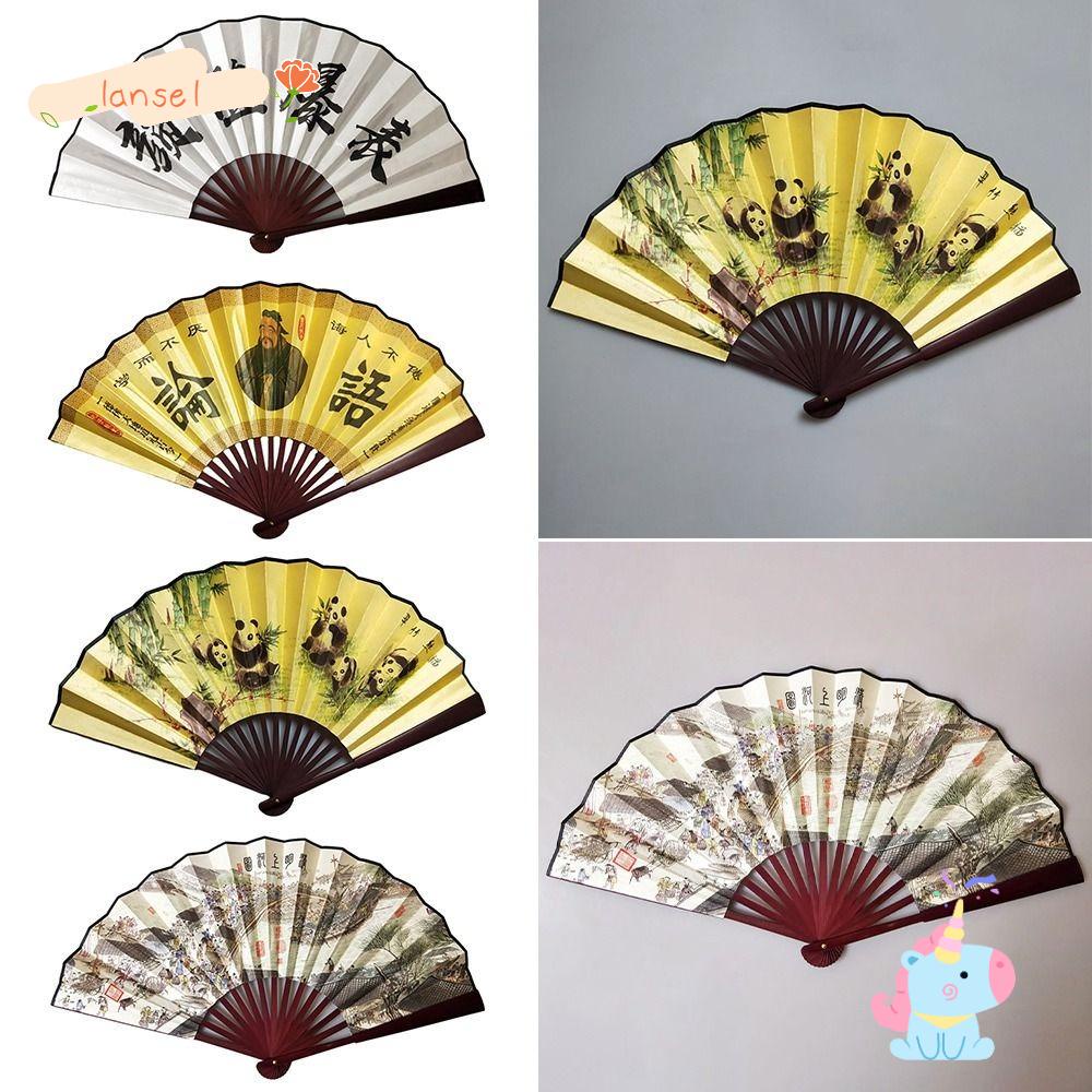 Quạt Gấp Cầm Tay Bằng Lụa Phong Cách Retro Dành Cho Nam