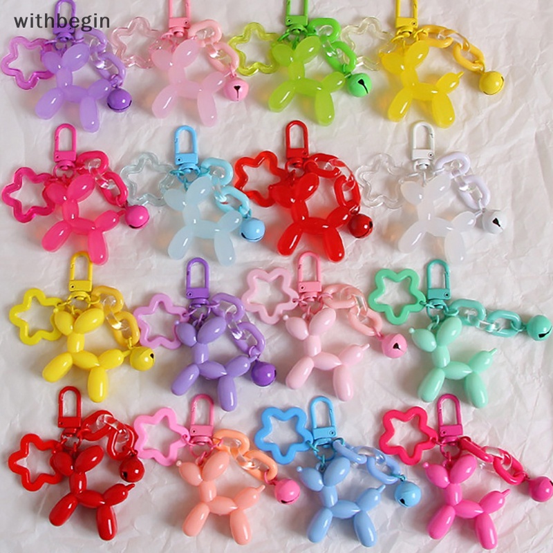 1 Móc Khóa Hình Chú Chó Và Bong Bóng Màu Sắc Ngọt Ngào Dễ Thương Cho Bạn Gái