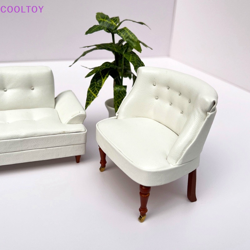1 Mô Hình Ghế Sofa Mini Màu Trắng Đen Phong Cách Châu Âu Tỷ Lệ 1: 12 Dùng Để Trang Trí Nhà Búp Bê