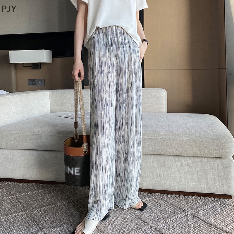 Quần chạy bộ Lưng Cao Ống Rộng Nhuộm Màu Độc Đáo Cỡ Lớn Thời Trang Trẻ Trung