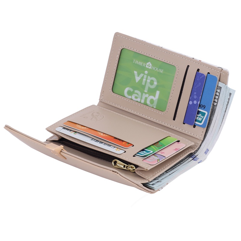 Ví Nữ Cỡ Vừa Hoạ Tiết Hoa Xinh Xắn