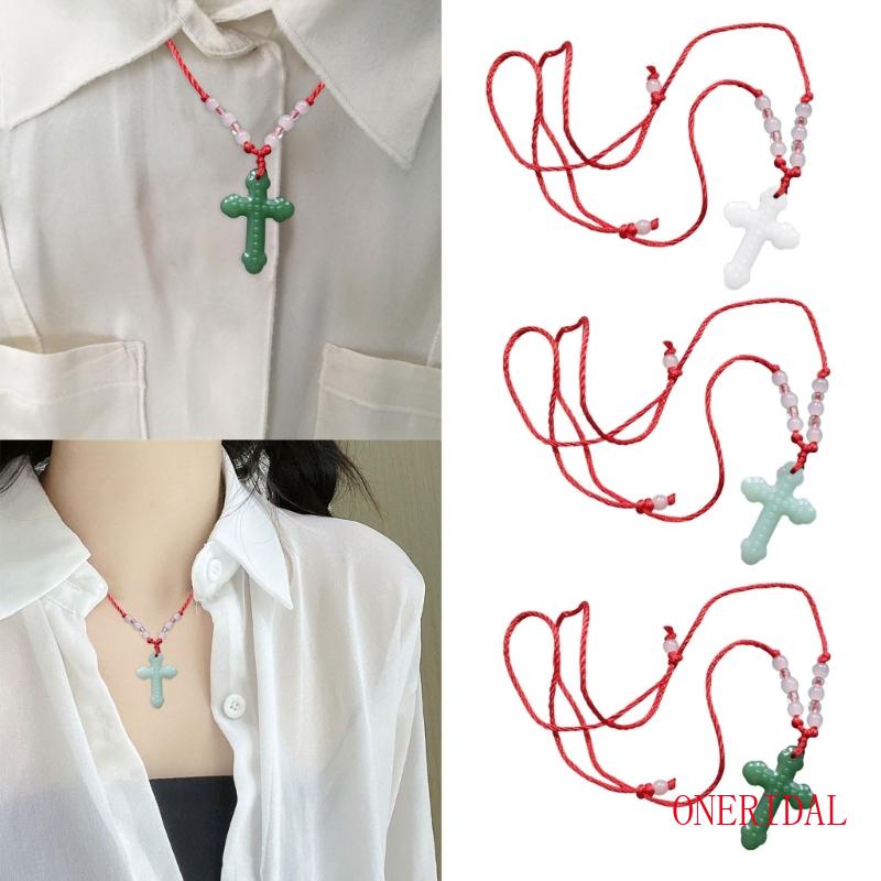 Vòng cổ Mặt Đá Tự Nhiên Hình Thánh Giá Thời Trang Dành Cho Cả Nam Và Nữ