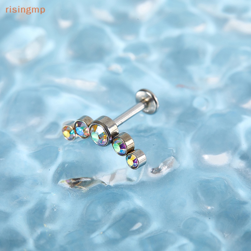 [risingmp] Trang Sức Mũi Khoan Môi Kiểu Trụ Bằng Thép Không Gỉ Phong Cách Đơn Giản Dễ Phối Đồ Thời Trang